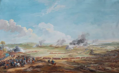 Perspectief op de slag bij Lauffeld (Lawfeld op 2 juli 1747)