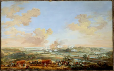 Oorlog van de Oostenrijkse Successie (1741-1748): Belegering van de kastelen van Namen door de Graaf van Clermont van 24 tot 30 september 1746. Gouache door Louis Nicolas Van Blarenberghe (1716-1794) 1782 Zon. 0,59x0,94 m Versailles, museum van het kasteel