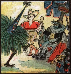 Nestor Fenleroc, Europese kolonist bezoekt een Afrikaanse stam. 1923 (gravure)