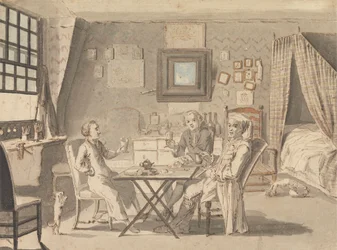 Zelfportret met twee jonge mannen