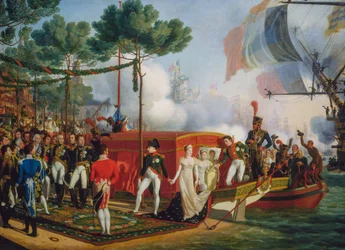 Napoleon Bonaparte en Marie Louise landen in Antwerpen