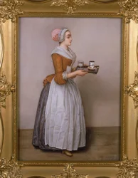 La cioccolata (warme chocolademelk), kopie naar het origineel van Jean-Étienne Liotard (1702-89)