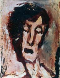 Gezicht van voren met gesloten ogen