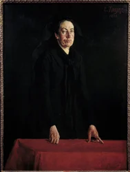 Commune van Parijs: Portret van Louise Michel (1830-1905) op het podium