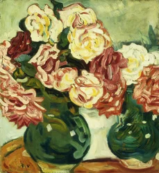 Twee vazen met rozen