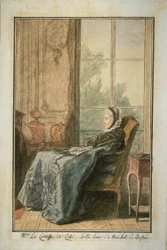 De gravin van Cossé in een salon