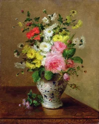 Stilleven met bloemen in een vaas, c.1866
