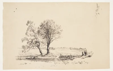Landschap met Wilgen bij een Waterloop