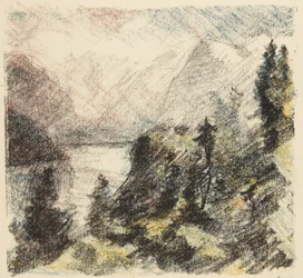 Bergmeer (een uit de reeks van vijf: Zwitserse landschappen)