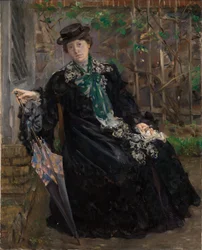 Portret van mevrouw Charlotte Berend-Corinth in de tuin