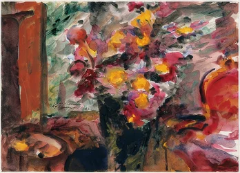 Bloemenvaas op een tafel