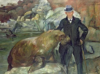 Carl Hagenbeck (1844-1913) in zijn dierentuin, 1911
