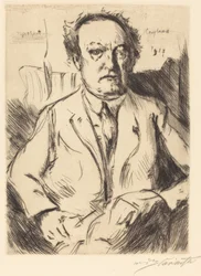 Portret van de dramaturg en romanschrijver Gerhart Hauptmann, 1917