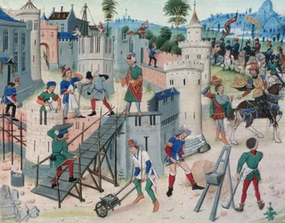 De bouw van een paleis, uit een 