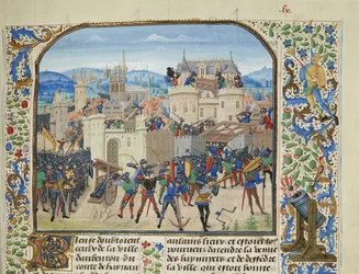 Willem II, Graaf van Henegouwen neemt en vernietigt Aubenton, 1340, ca. 1470-1475