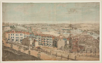 Voorbereidende schets voor Uitzicht op Granby Hill, Clifton, vanuit het westen
