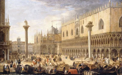 Het Piazzetta, Venetië, vanaf het Bacino