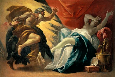 Jupiter en Semele, door Luca Ferrari (1605-1654)