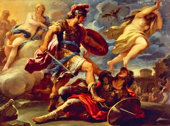 Aeneas verslaat Turnus
