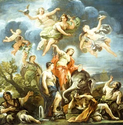 Allegorie van Gematigdheid, door Luca Giordano