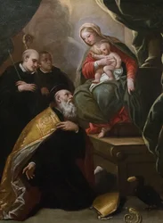 Madonna en kind met heiligen