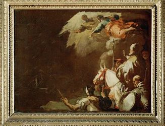 Paus Leo de Grote staat tegenover Attila de Hun Bozzetto (schilderij op doek)