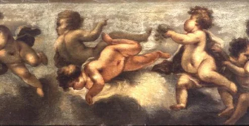 Putti die spelen (centraal detail)