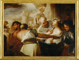 Santa Lucia geleid tot martelaarschap (schilderij op doek)