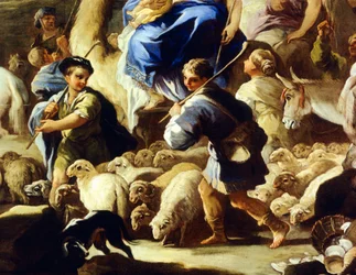 Schapen en herders, detail van Rebecca