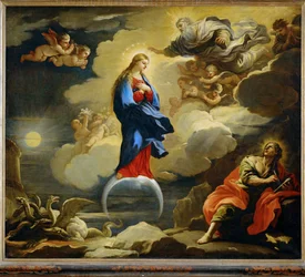 Visioen van de Heilige Johannes de Goddelijke ... (schilderij op doek)