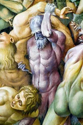Verdoemden in de hel, uit het Laatste Oordeel fresco cyclus