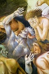 Verdoemden in de hel, uit het Laatste Oordeel fresco cyclus