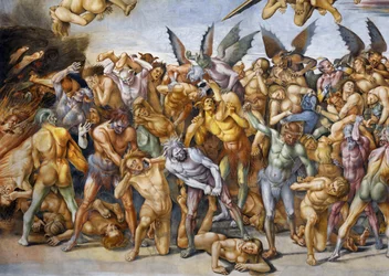 Verdoemden in de hel, uit de frescocyclus van het Laatste Oordeel