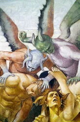 Verdoemden in de hel, uit Laatste Oordeel fresco cyclus