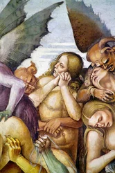 Verdoemden in de hel, uit Laatste Oordeel fresco cyclus