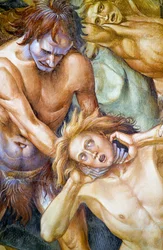 Verdoemden in de hel, uit het Laatste Oordeel fresco cyclus