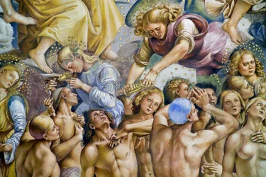 Uitverkorenen, uit Laatste Oordeel fresco cyclus