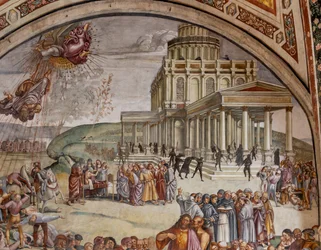 Prediking en de daden van de Antichrist (detail)