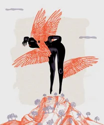 Mystieke gevleugelde figuur