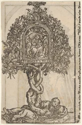 Een gouden relikwie met de boom van Jesse, uit de grote serie Wittenbergse relikwieën, 1509