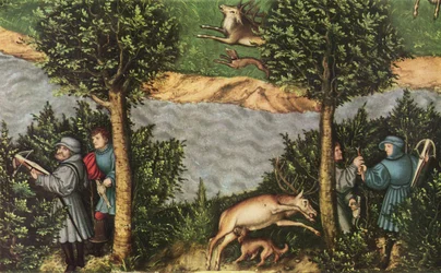 Een hertenjacht met keurvorst Friedrich de Wijze
 detail