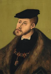 Duits: Bildnis Kaiser Karls V. Portret van keizer Karel V