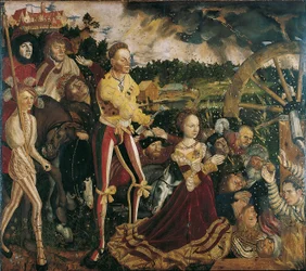 Duits: Katharinenaltar (Mitteltafel) Altaarstuk met het martelaarschap van St Catharine