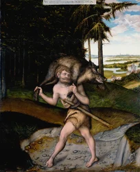 Herakles en het Erymanthische Zwijn Uit De Werken van Hercules
