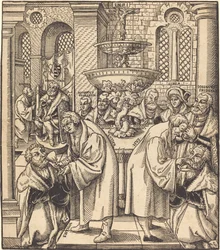 De Hervormers Luther en Hus Geven Communie aan de Prinsen van het Huis van Saksen