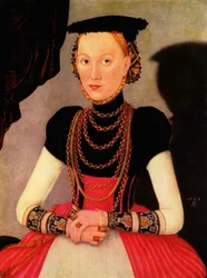 Duits: Weibliches Bildnis / Bildnis einer Frau (eine geborene Hoffmann aus Leipzig) Vrouwenportret / Portret van een vrouw (een geboren Hoffmann uit Leipzig)