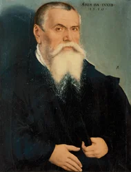 Italiaans:  Ritratto di Lucas Cranach il Vecchio Portret van Lucas Cranach de Oudere