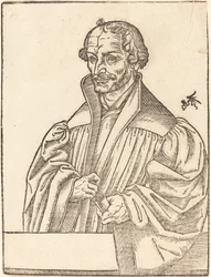 Philip Melanchton, Halflengte naar Links, Staand Achter een Borstwering