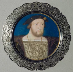 Henry VIII, koning van Engeland Miniatuur op perkament, ...