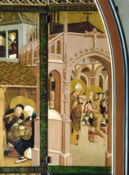 Communie van de heilige Magdalena (tempera op perkament)
